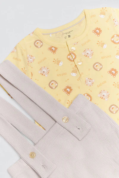 Conjunto bebé camiseta manga corta y short con tirantes Safari
