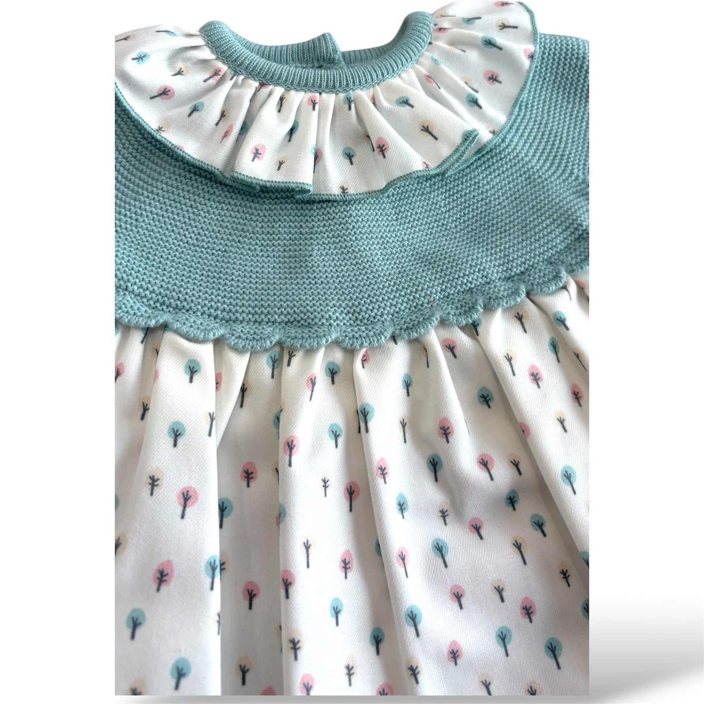 Vestido mixto lana verde