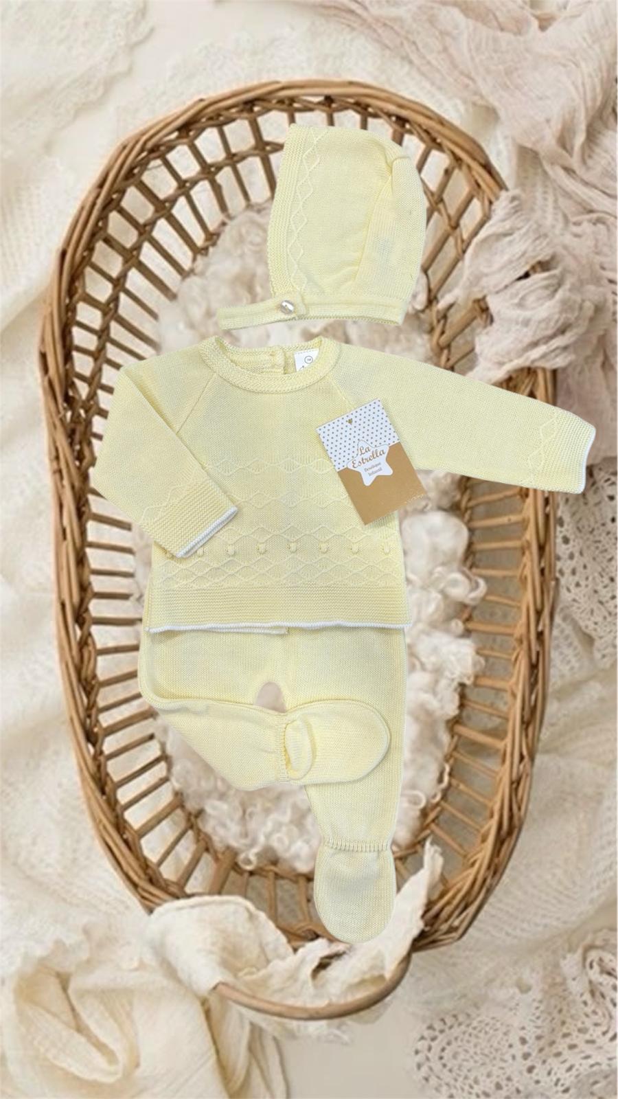 Conjunto hilo amarillo ‘Rombos’