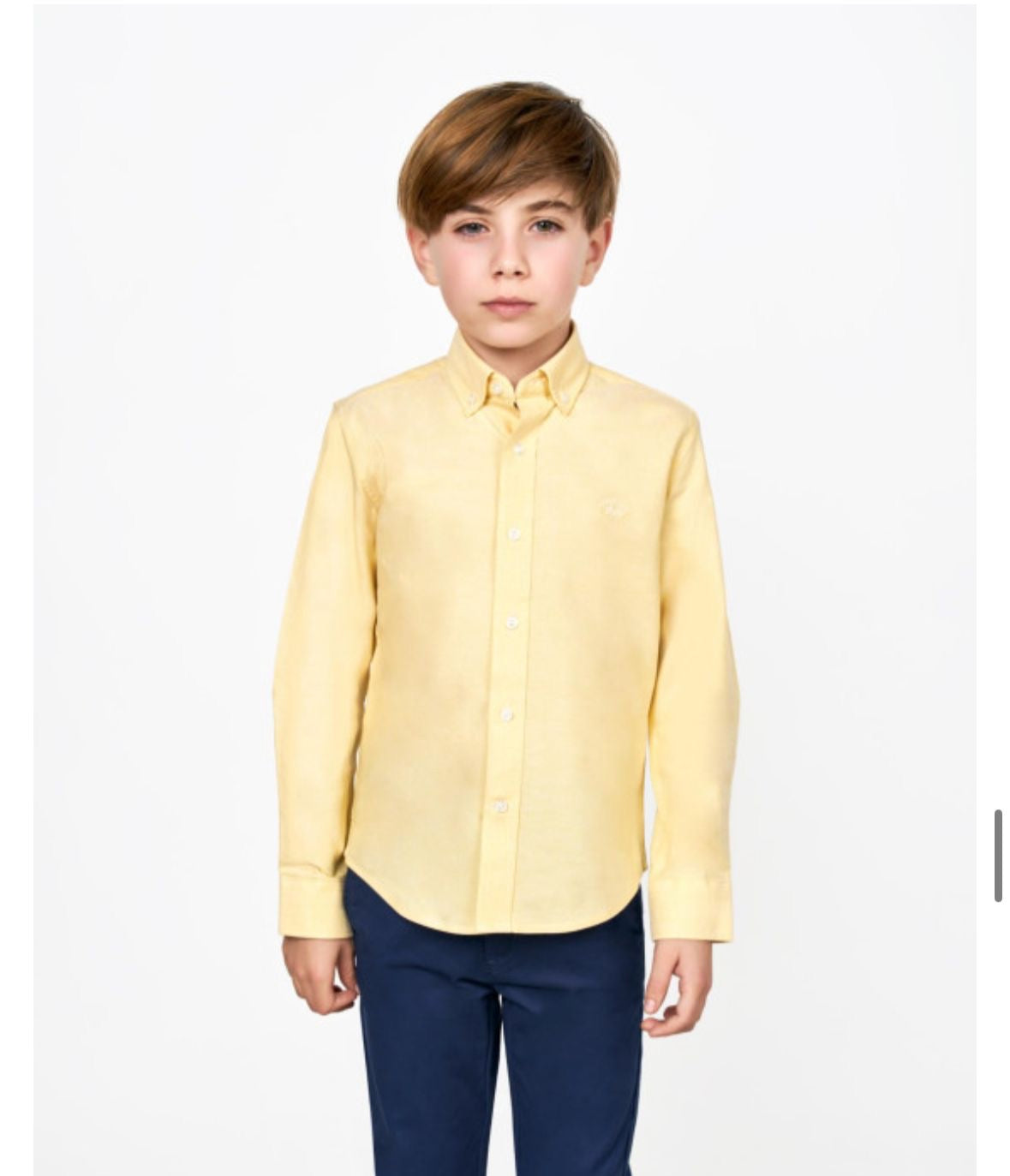 Camisa cuello botón Oxford Liso