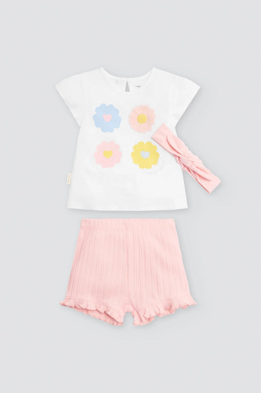 Conjunto bebé 3 piezas estampado floral