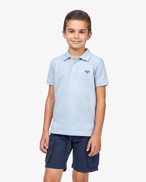 POLO PIQUE LISO CELESTE INTENSO