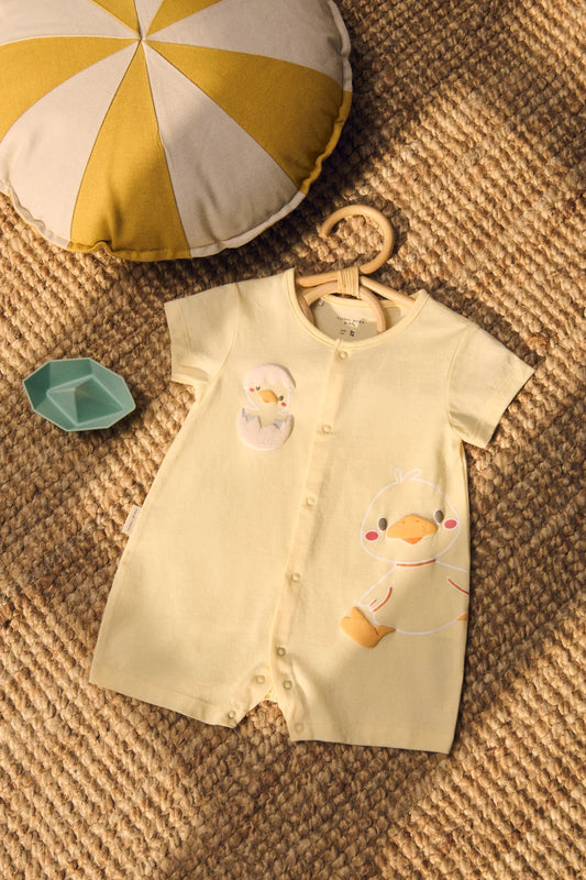 Pelele bebé manga corta estampado patos