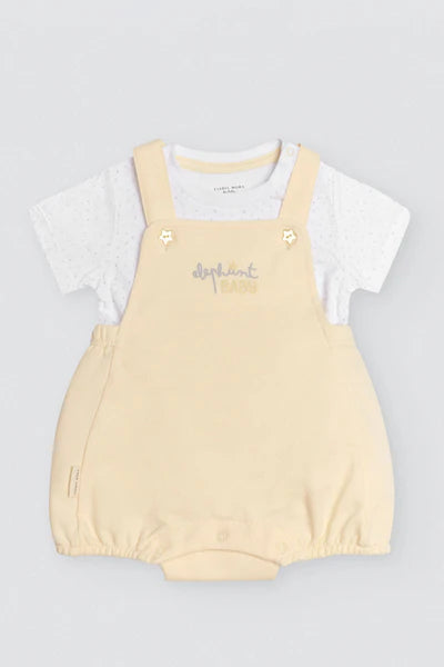 Conjunto bebé peto y camiseta manga corta Elephant