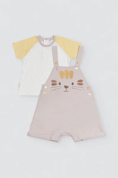 Conjunto bebé peto y camiseta manga corta Safari