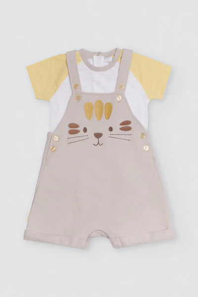 Conjunto bebé peto y camiseta manga corta Safari