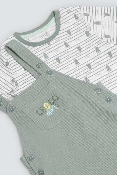 Conjunto bebé peto y camiseta manga corta Crocodino