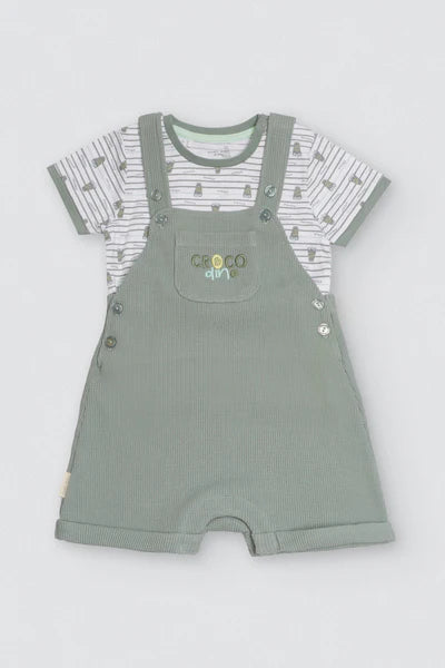 Conjunto bebé peto y camiseta manga corta Crocodino