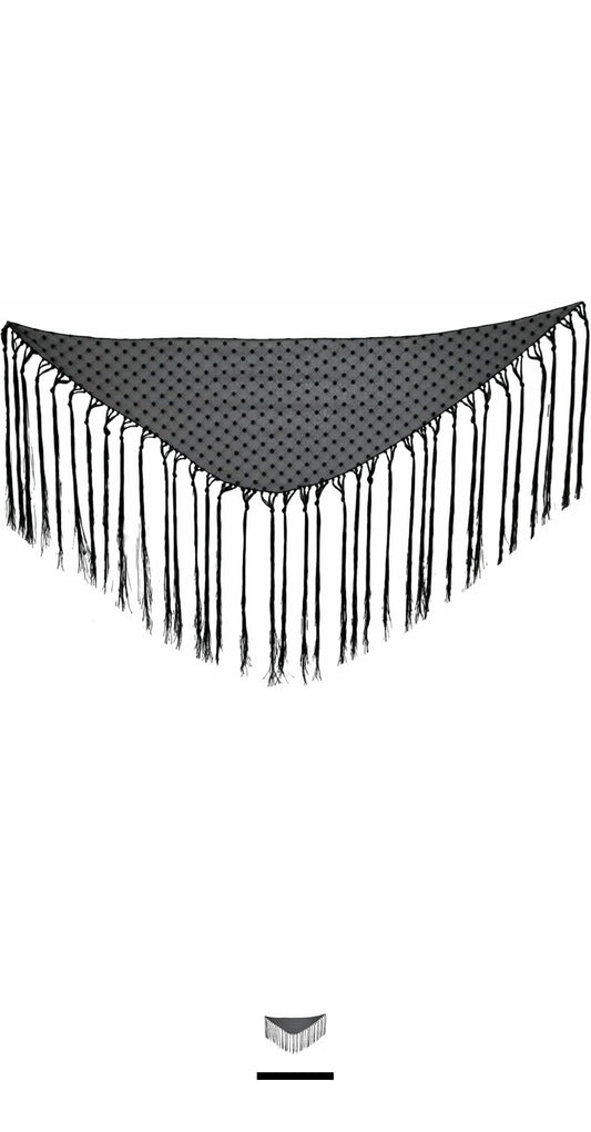 Mantón Plumeti Negro
