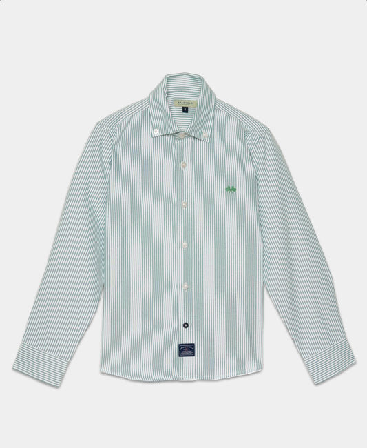 Camisa Oxford listas verde