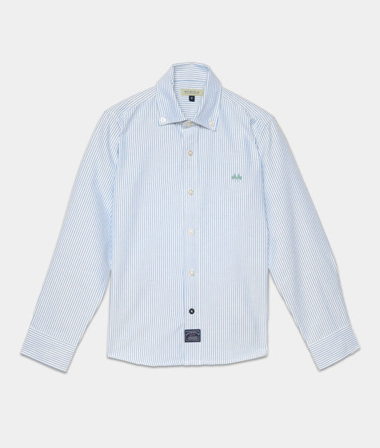 Camisa Oxford listas celeste Spagnolo