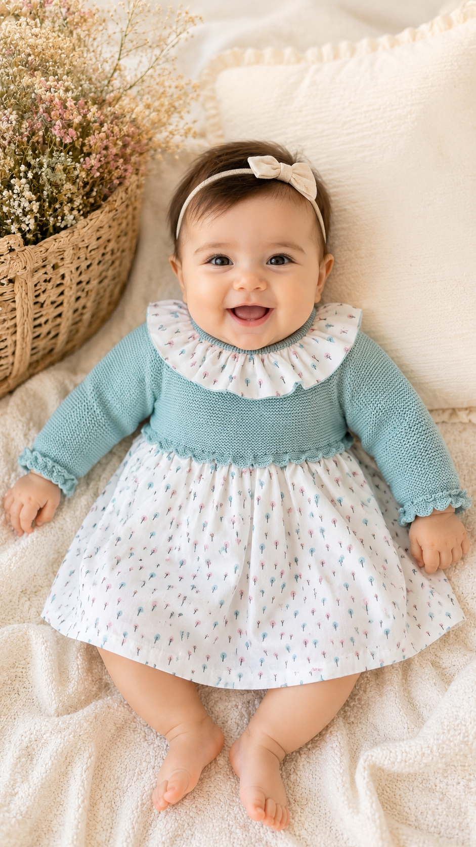 Vestido mixto lana verde