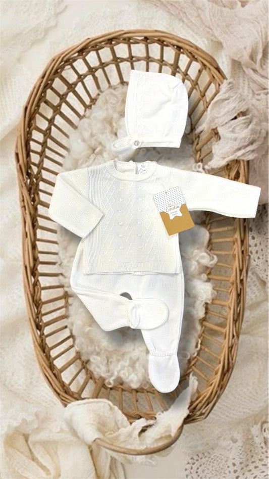 Conjunto hilo blanco ‘Grecas’