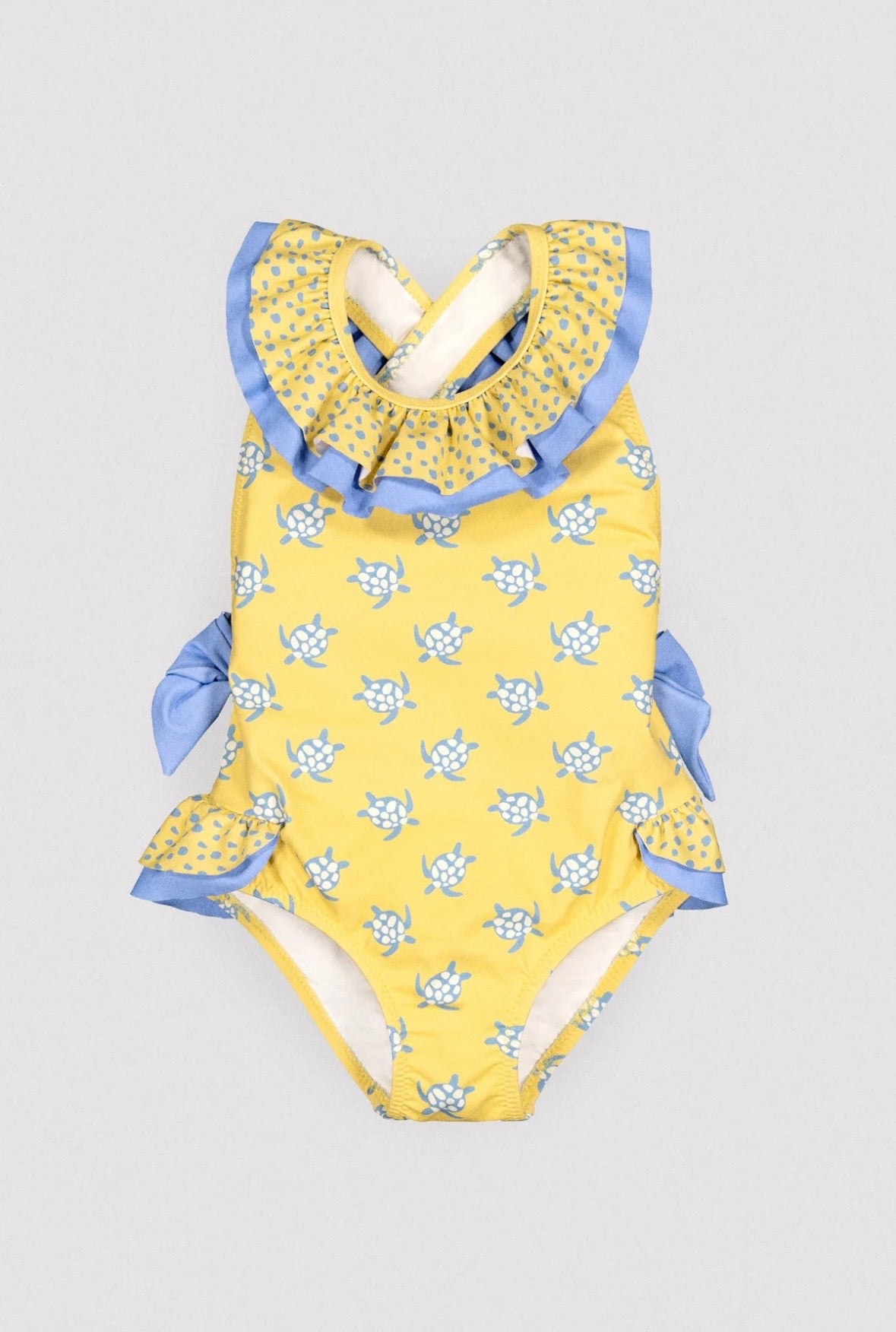 Bañador volantes estampado tortuga