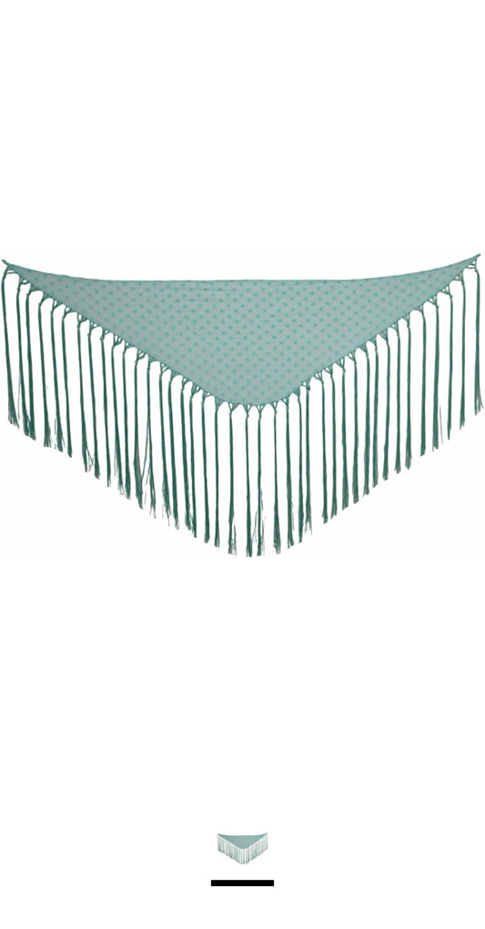 Mantón Plumeti Verde Agua