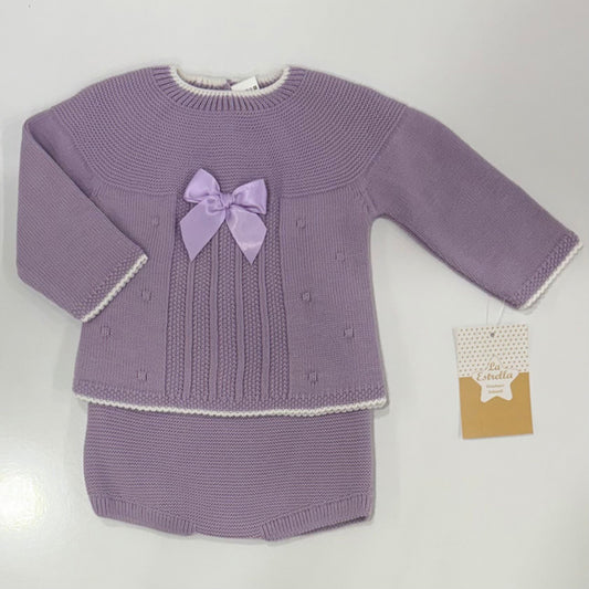 Conjunto lana Lazo malva