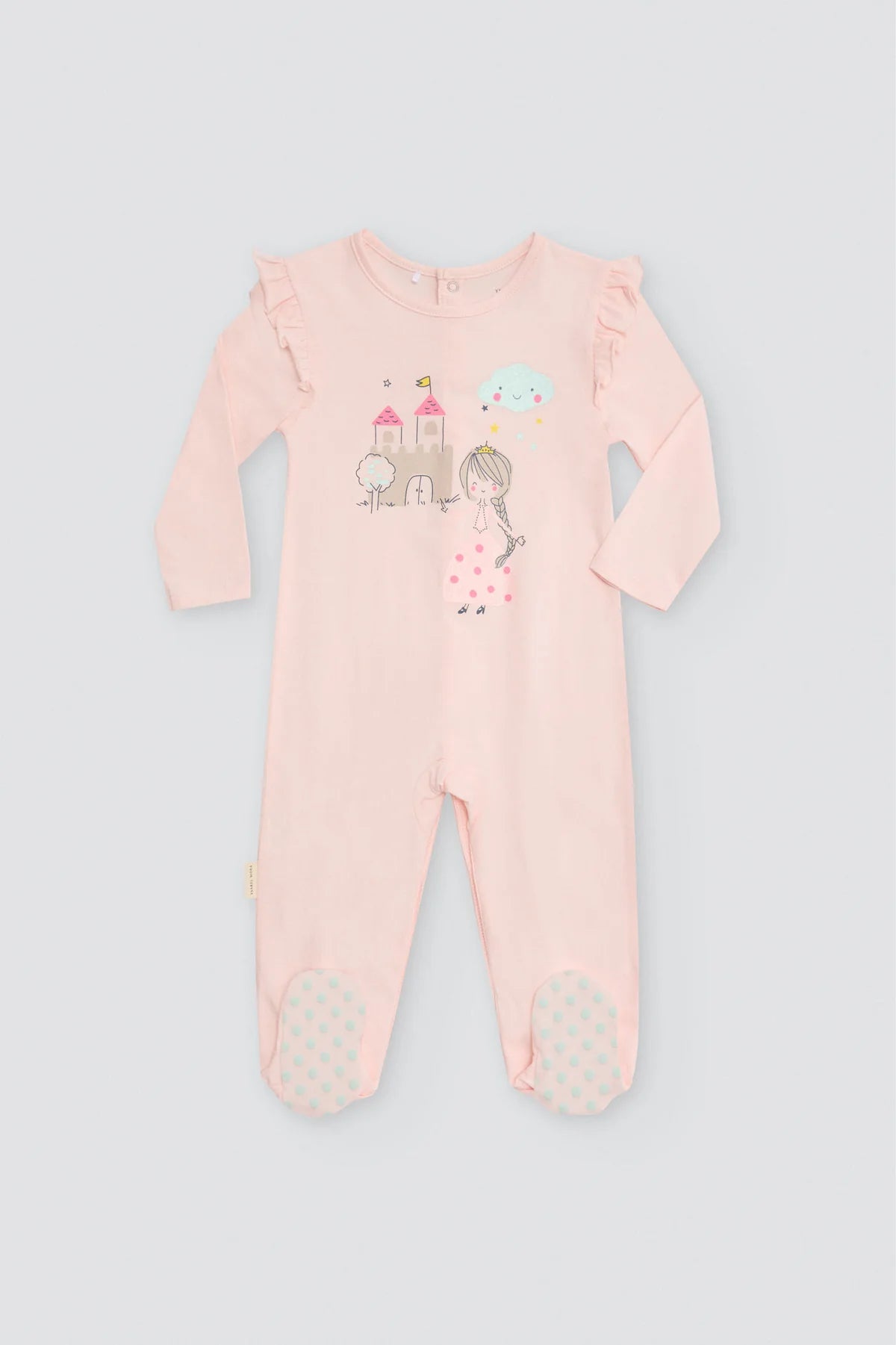 Pijama bebé manga larga estampado castillo