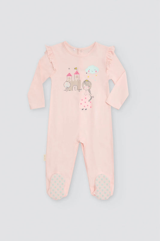 Pijama bebé manga larga estampado castillo