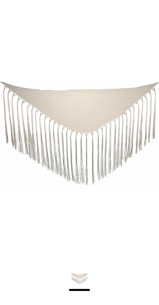 Mantón Plumeti Blanco Roto