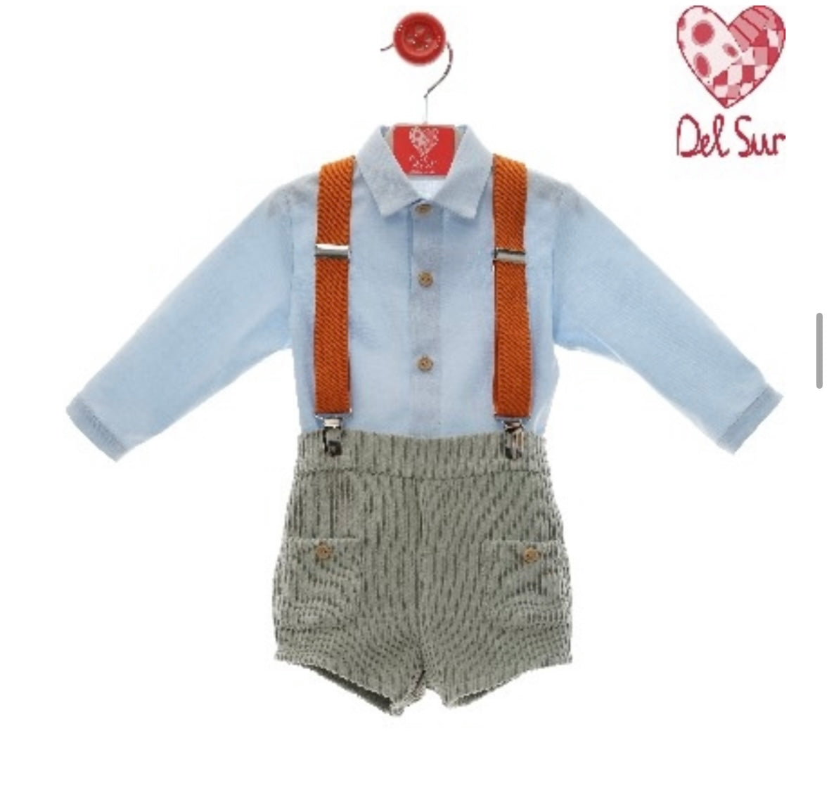 Conjunto niño con tirantes familia Bordados