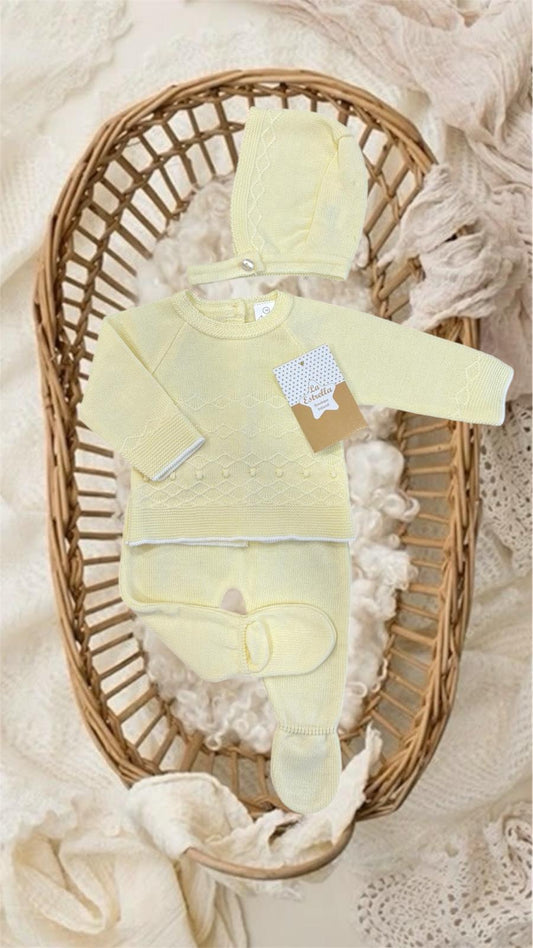 Conjunto hilo amarillo ‘Rombos’