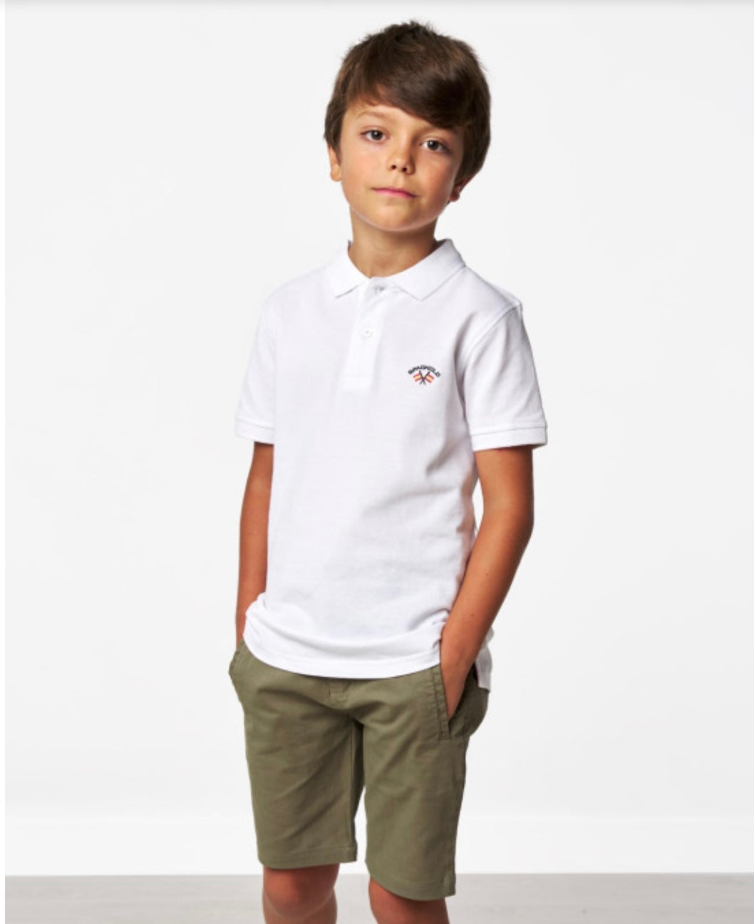 Polo pique manga corta blanco Spagnolo
