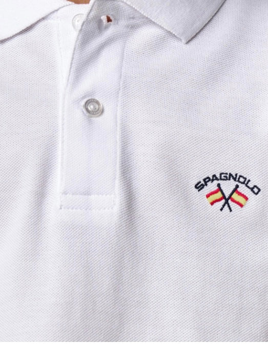 Polo pique manga corta blanco Spagnolo