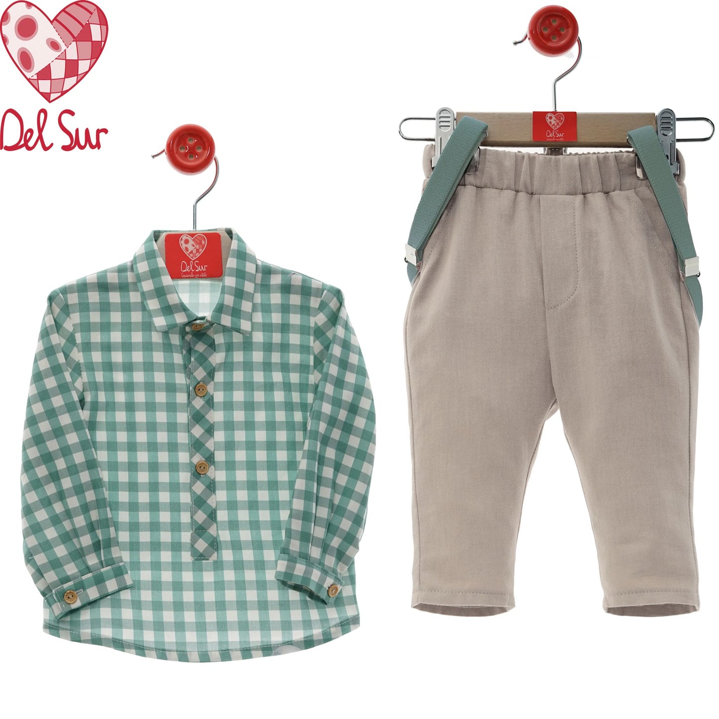 Conjunto niño con tirantes familia Botones