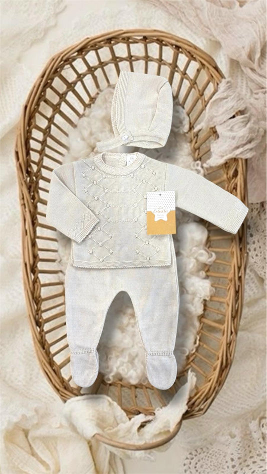Conjunto hilo beige ‘Topos’
